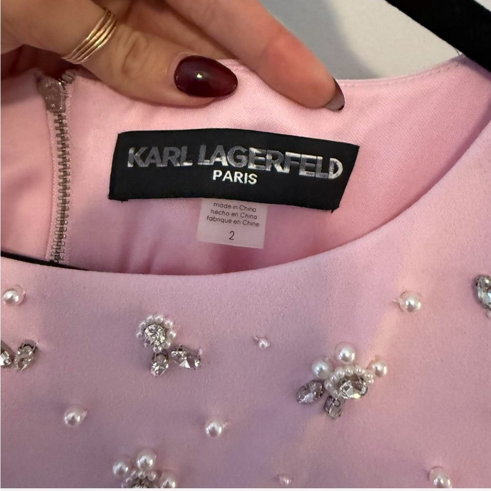 Karl Lagerfeld Pink Long Sleeve Dress - Picture 4 of 6